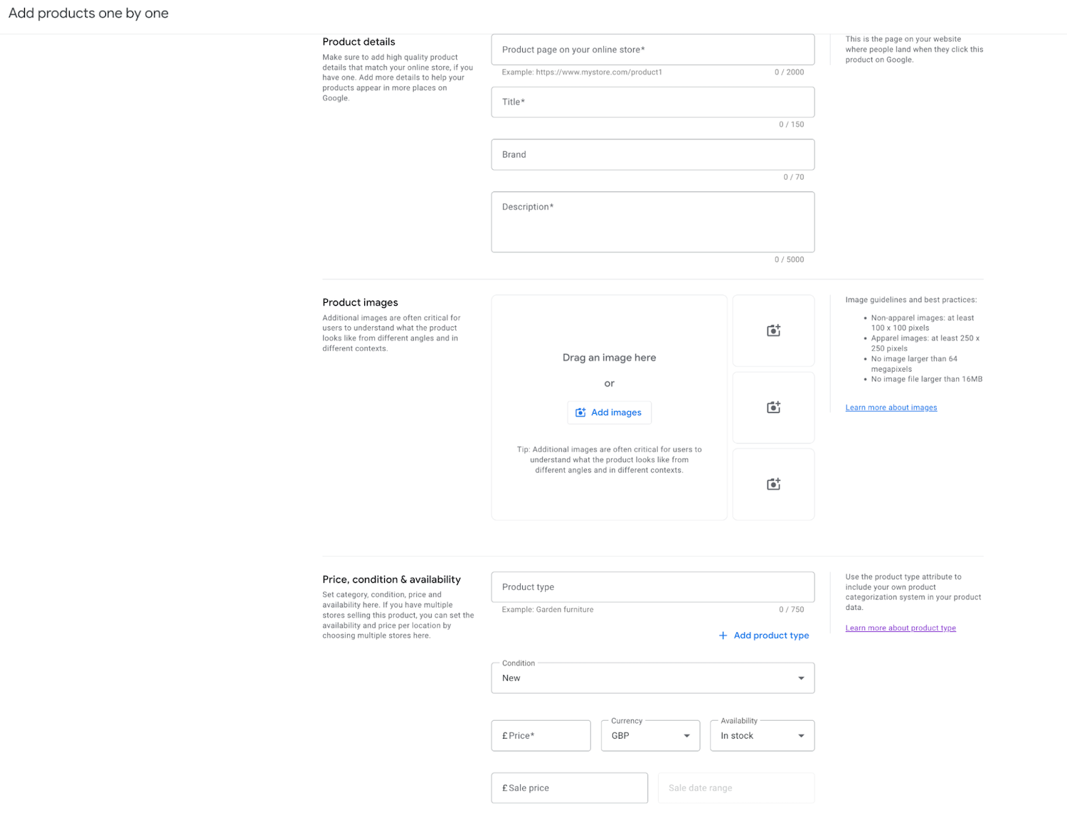 Adding your products to the Google Merchant Center - screenshot 